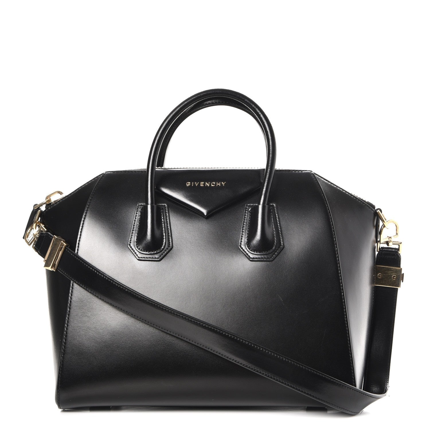 Givenchy Shiny Lord Calfskin Medium Antigona Black 1 of 9