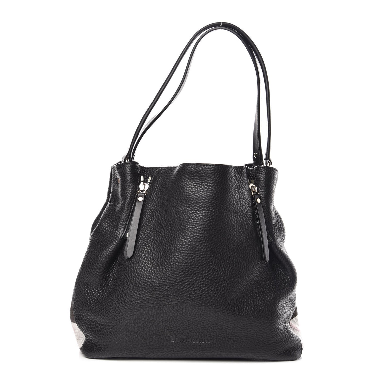 Grainy Calfskin House Check Medium Maidstone Black