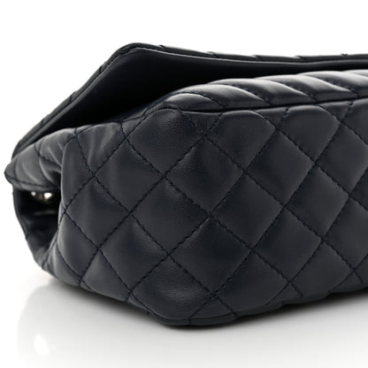 Chanel Lambskin Chevron Quilted Single Flap Navy Blue 9 of 12