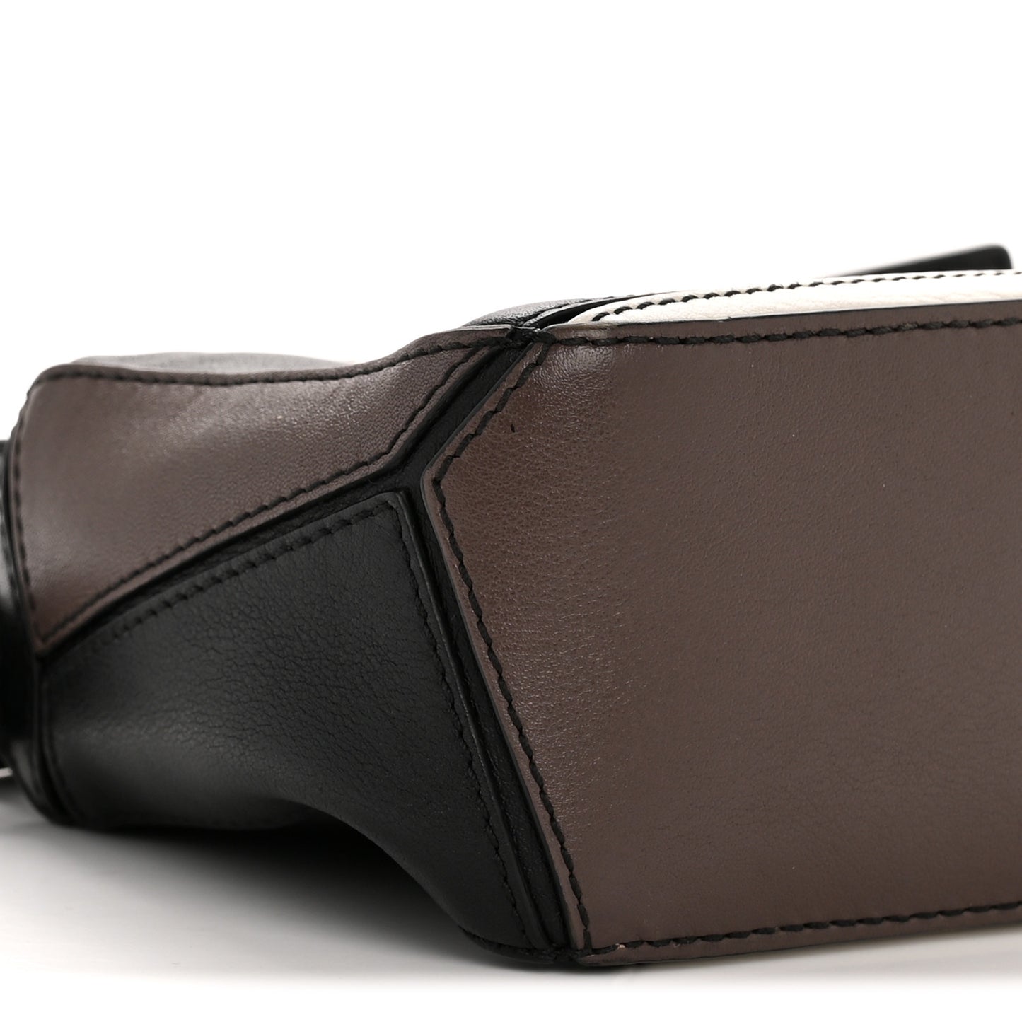 Calfskin Mini Puzzle Bag Black Taupe
