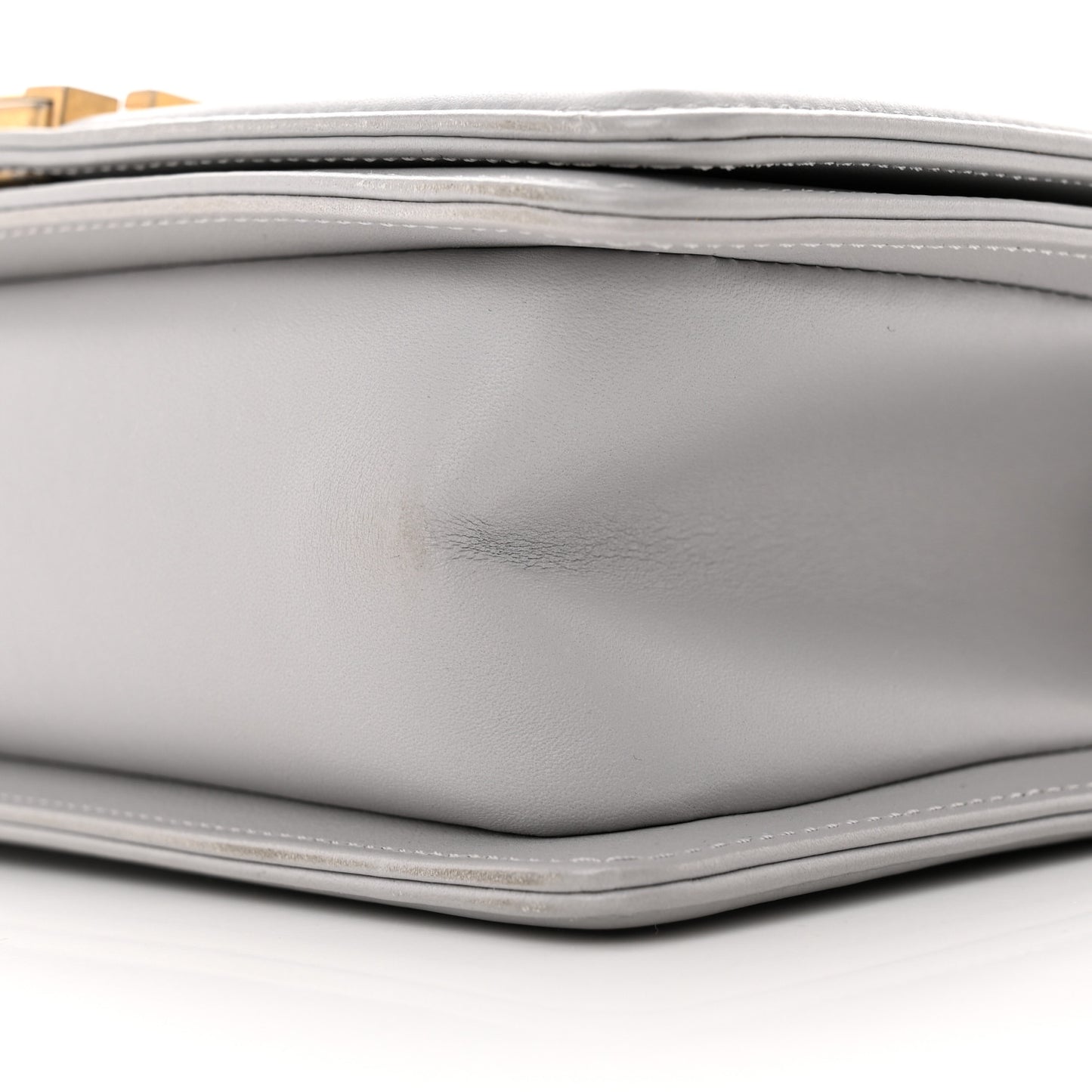 Calfskin Chevron Quilted Medium Boy Flap Grey
