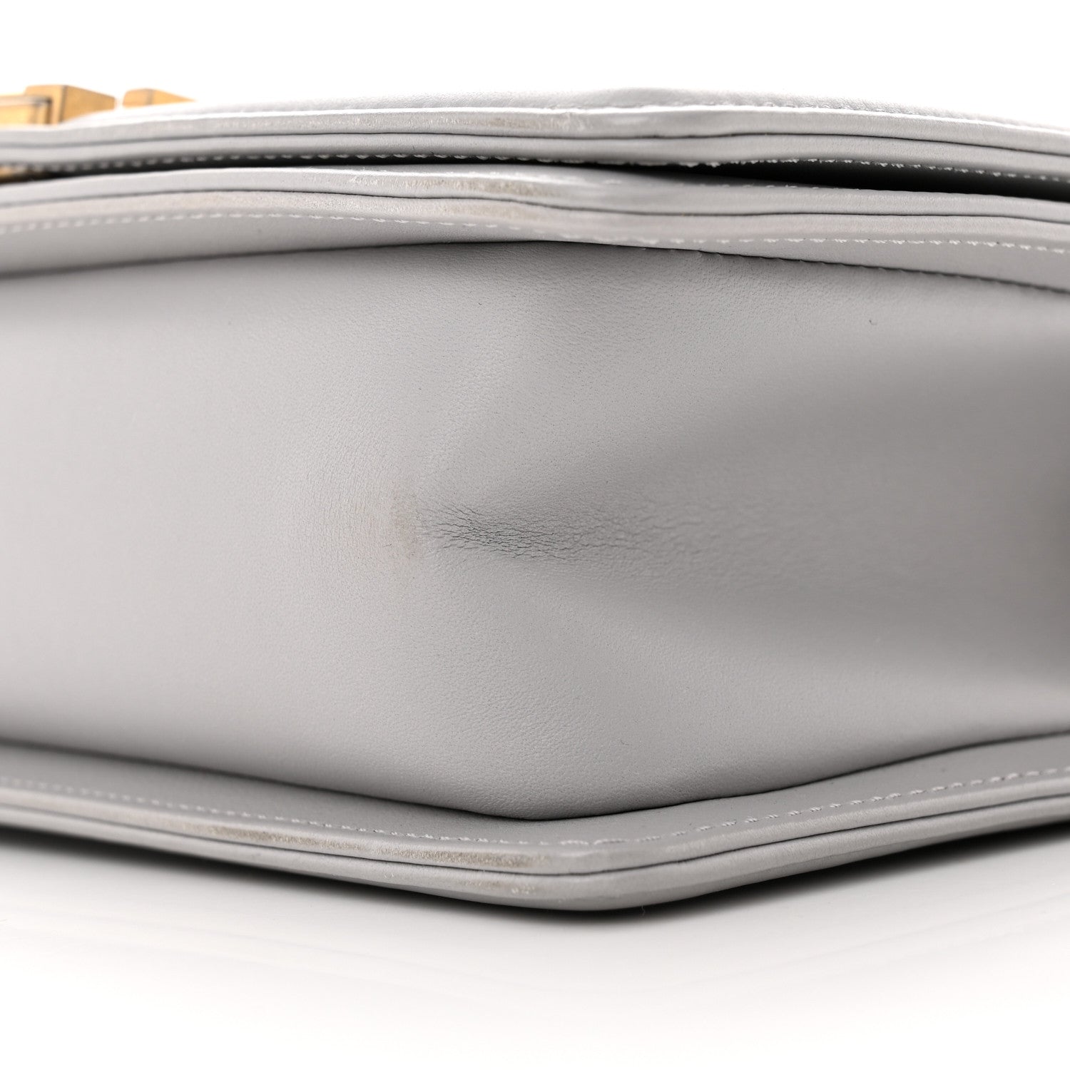 Chanel Calfskin Chevron Quilted Medium Boy Flap Grey 10 of 15