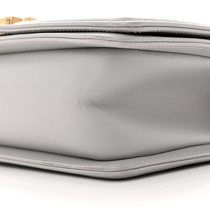 Chanel Calfskin Chevron Quilted Medium Boy Flap Grey 10 of 15