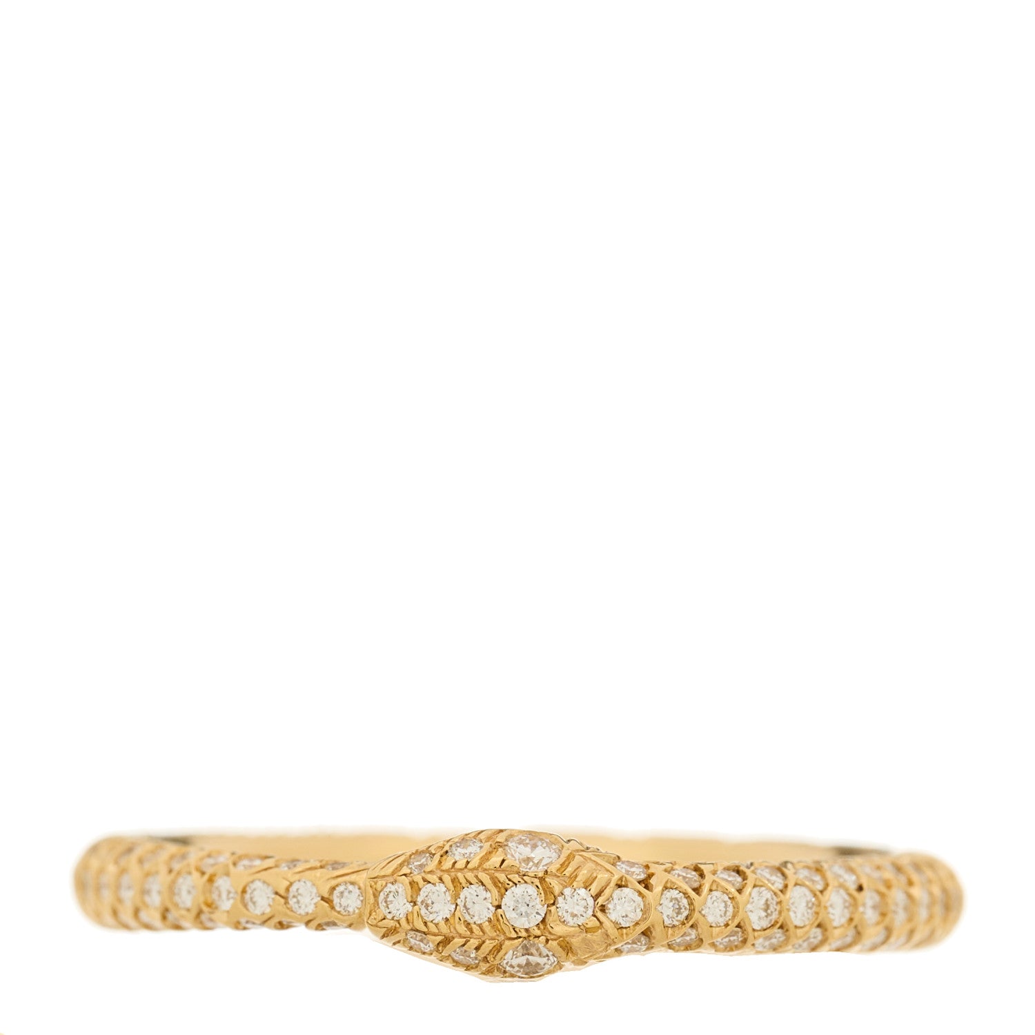 Gucci 18K Yellow Gold Diamond Ouroboros Snake Ring 1 of 5