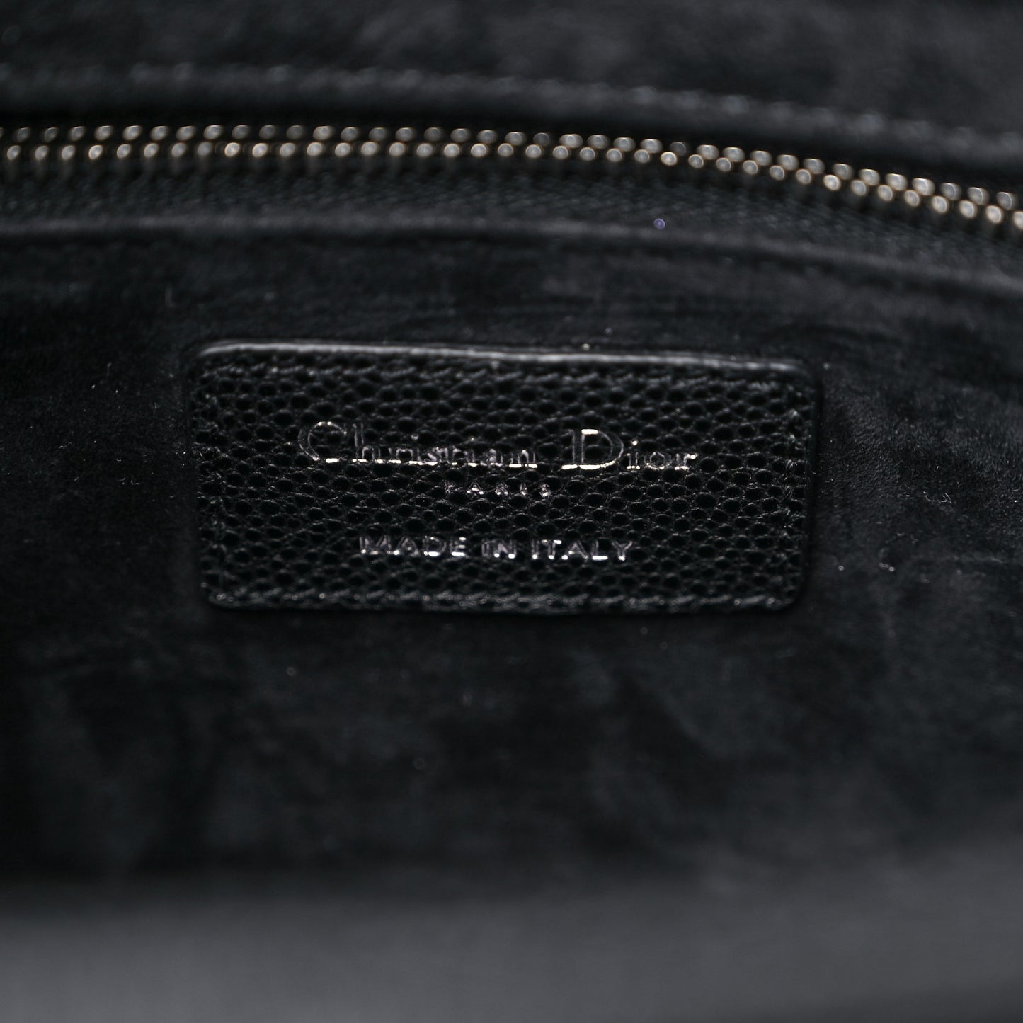 Grained Calfskin Cannage Medium Lady Dior Black