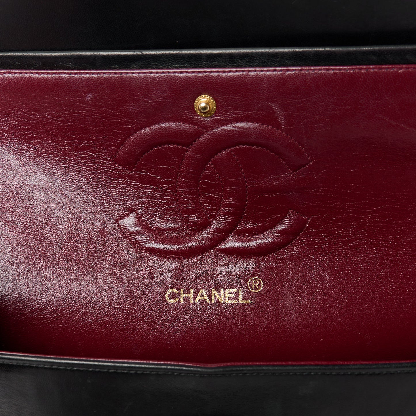 Lambskin Quilted Medium Double Flap Black