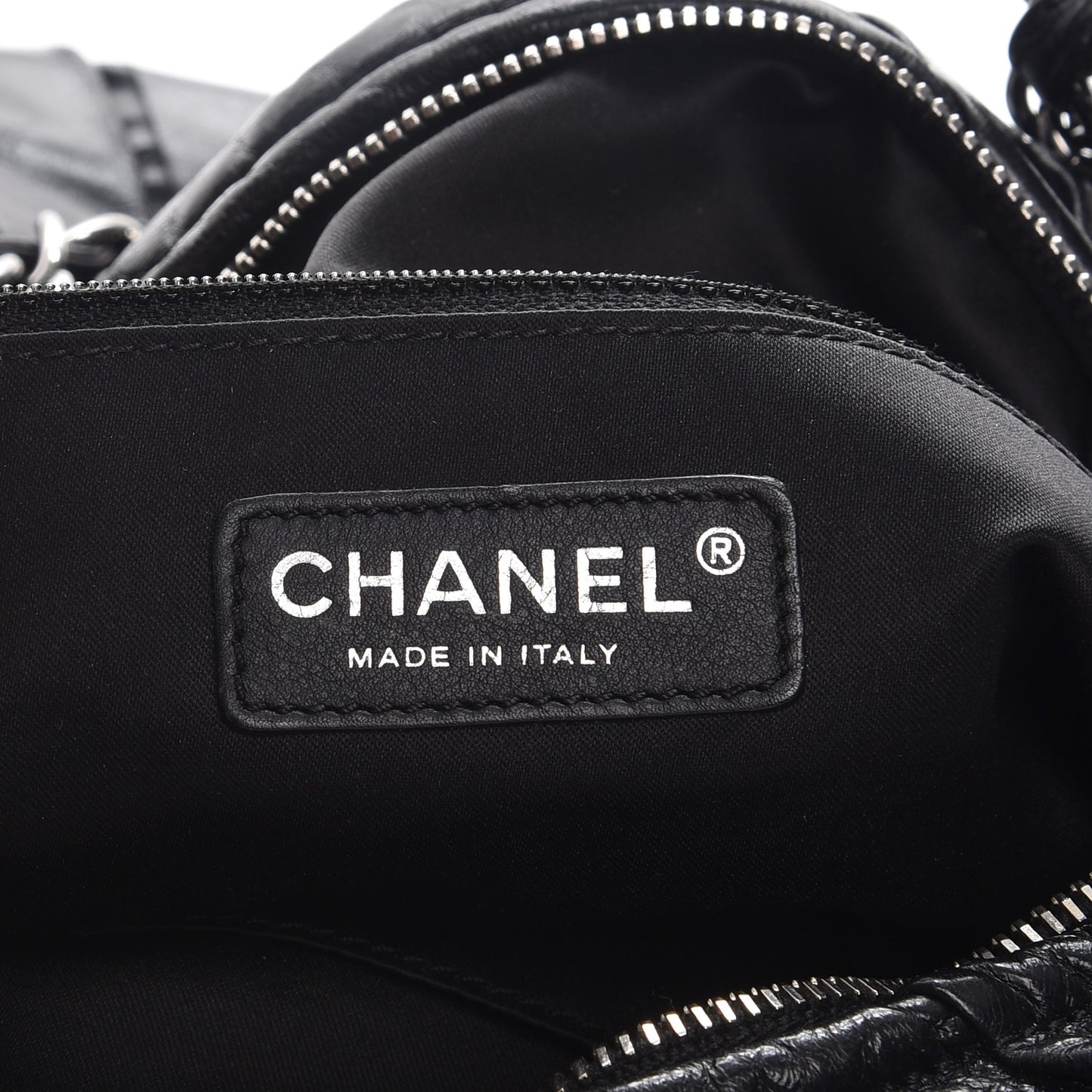 Glazed Calfskin Twisted Hobo Black