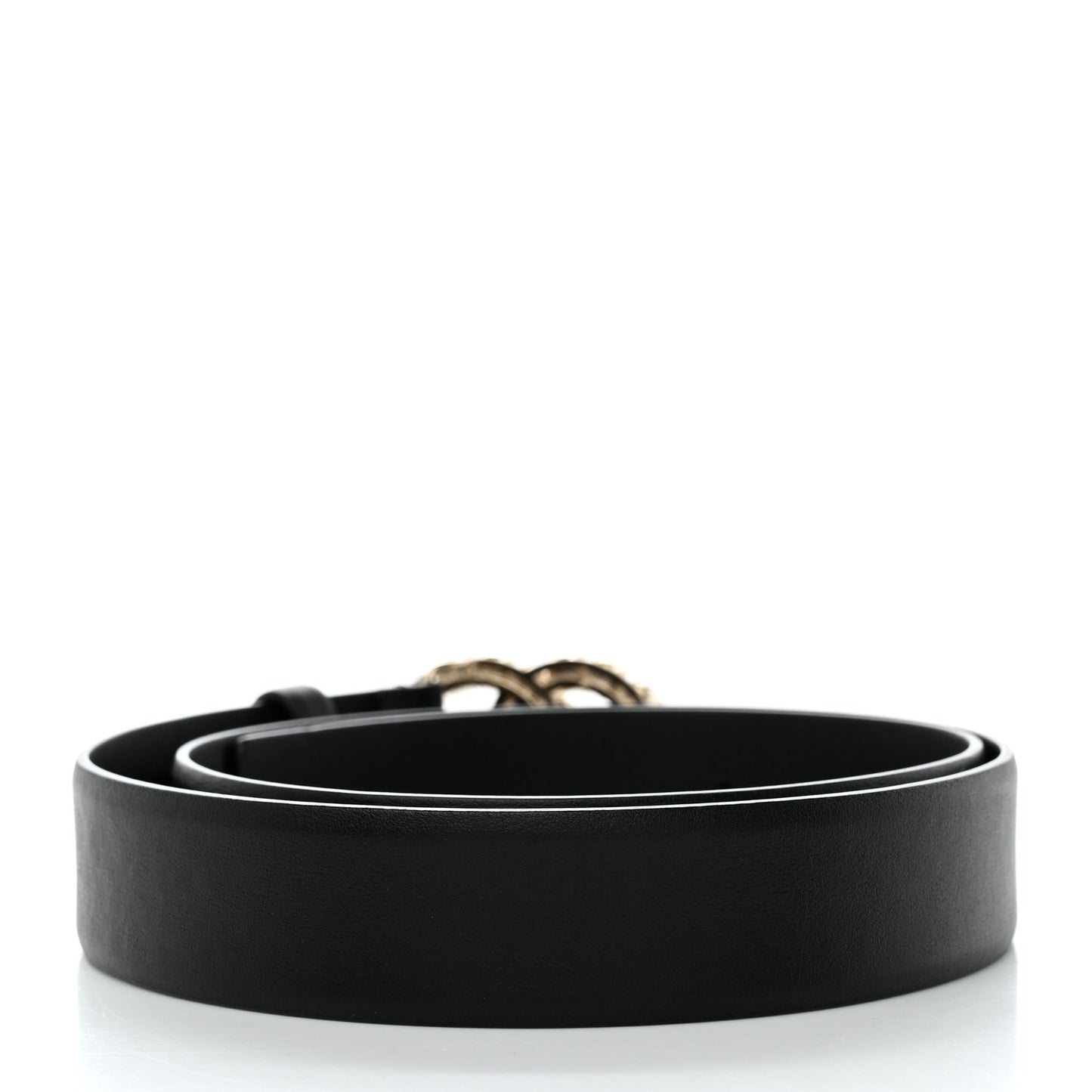 Calfskin Pearl Crystal CC Belt 80 32 Black