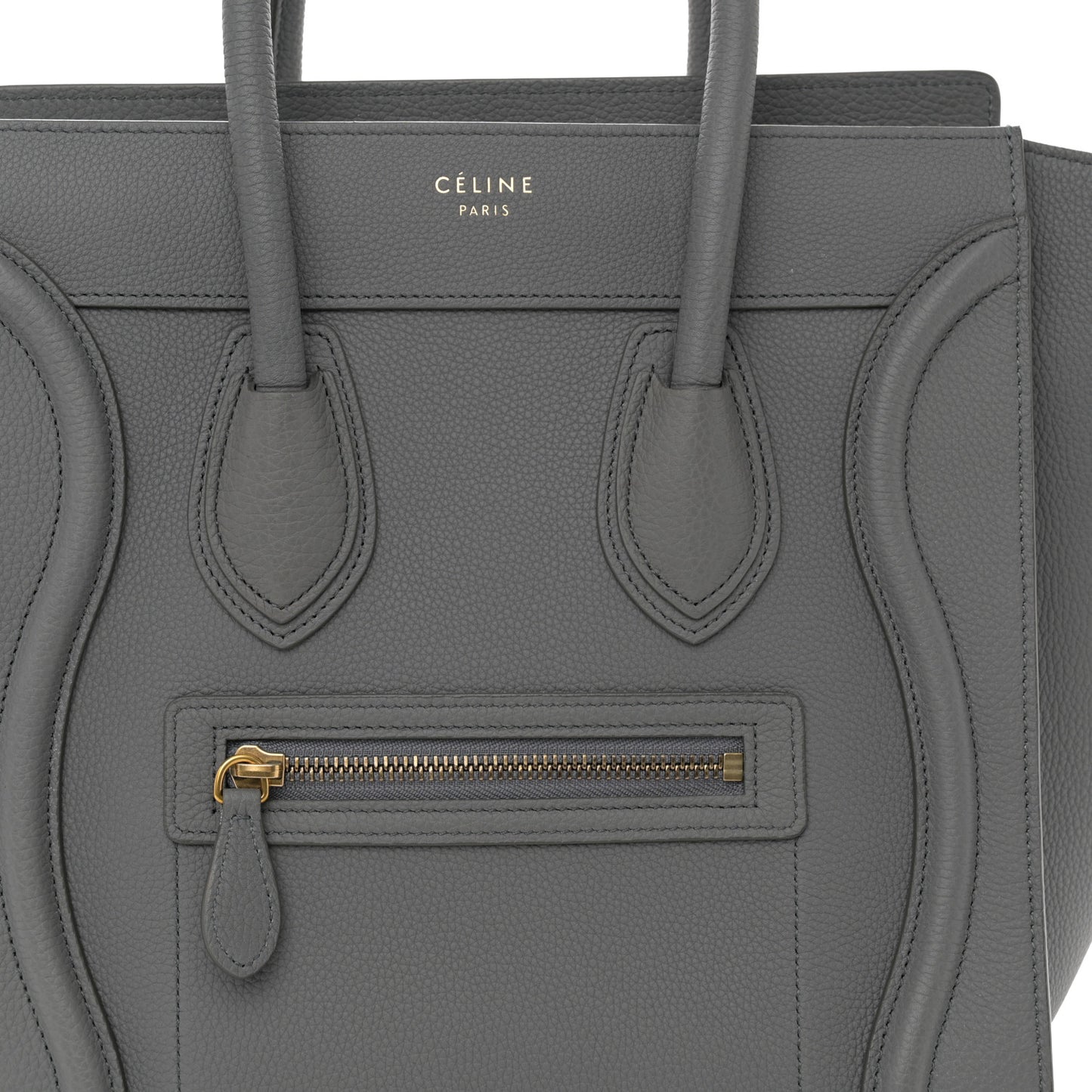 Baby Drummed Calfskin Micro Luggage Kohl
