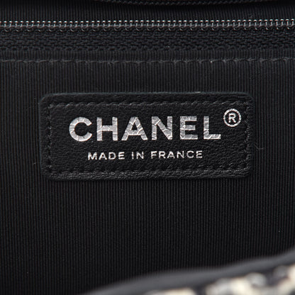 Chanel Tweed Puffy Horizontal Quilted Flap Black White 6 of 9