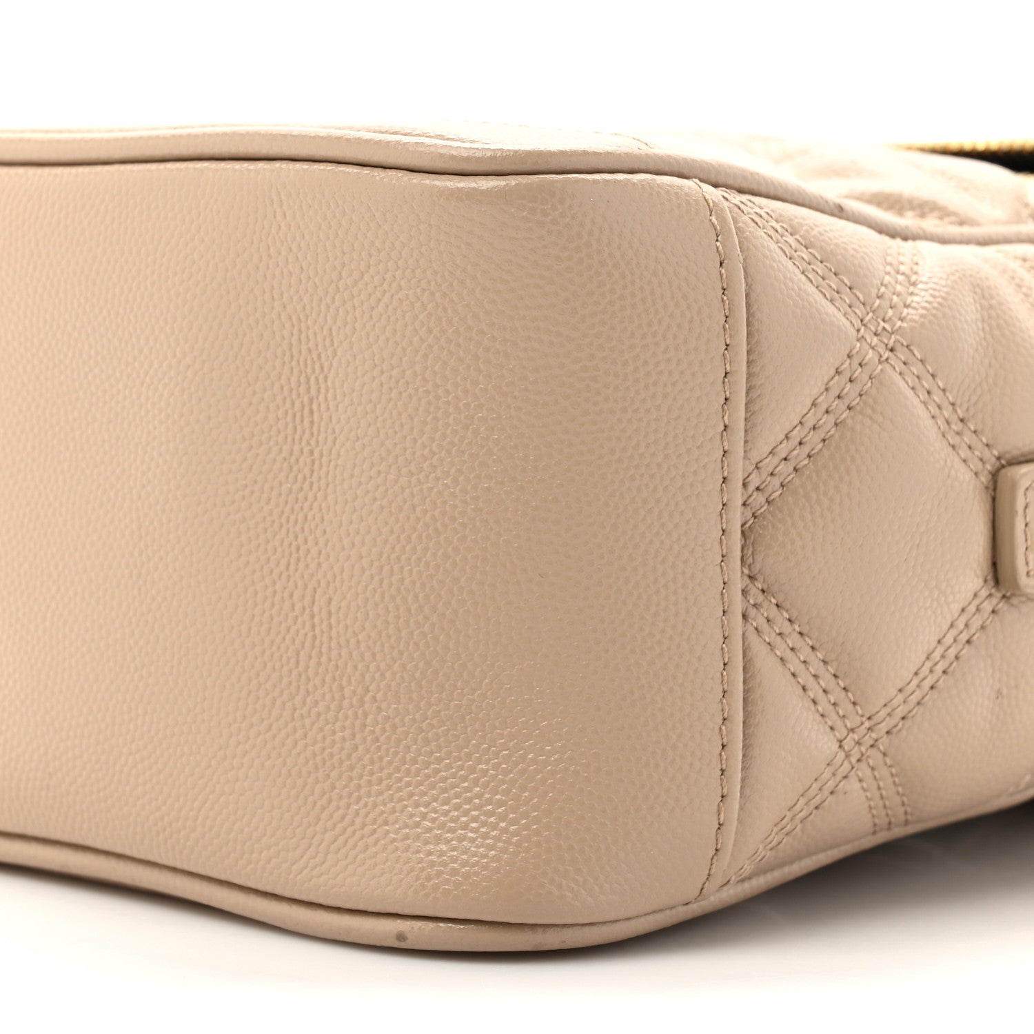 Saint Laurent Grain de Poudre Quilted 80's Vanity Bag Dark Beige 9 of 12