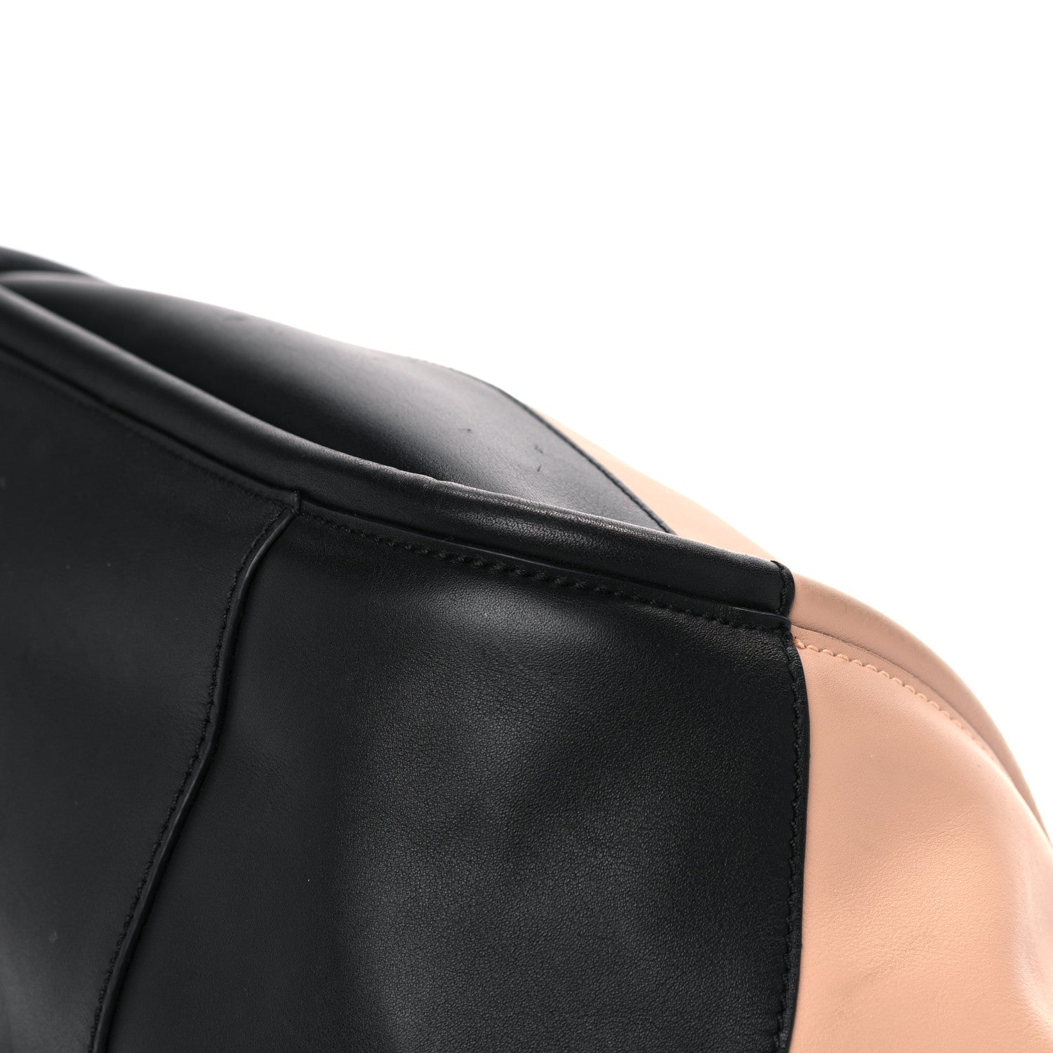 Proenza Schouler Calfskin Two Tone Ruched Tote Beige Black 7 of 16
