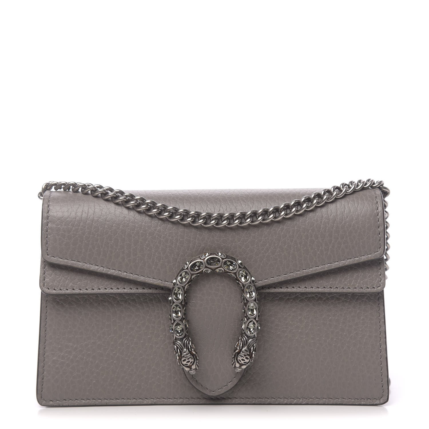 Gucci Dollar Calfskin Crystal Super Mini Dionysus Shoulder Bag Dusty Grey Black Diamond 1 of 10
