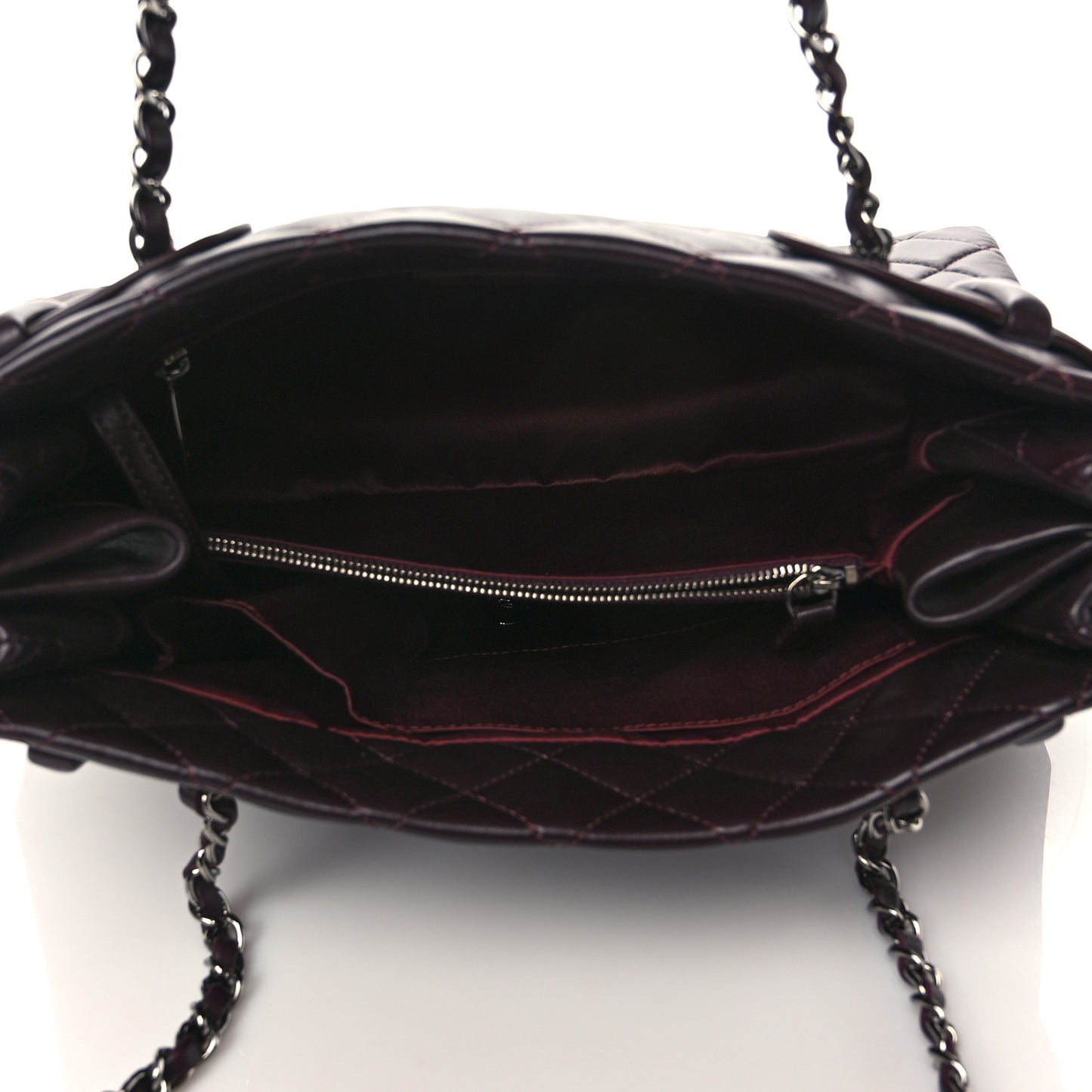 Lambskin Quilted Small Coco Loop Tote Burgundy