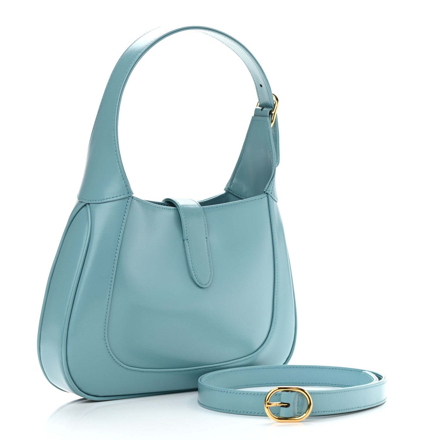 Gucci Boarded Dyana Lux Calfskin Small Jackie 1961 Hobo Dusty Azure 3 of 10