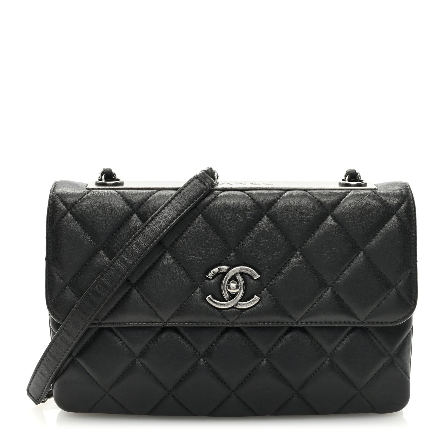 Lambskin Quilted Medium Trendy CC Flap Black