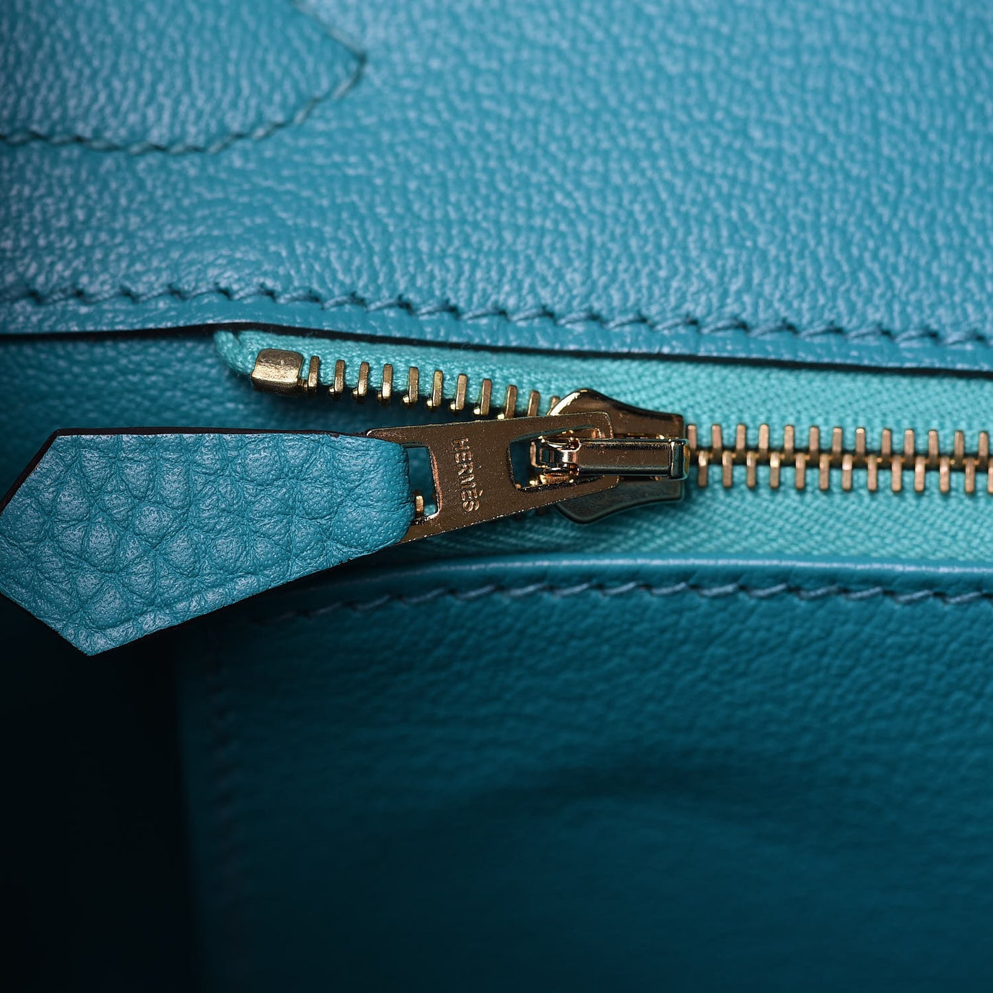 Taurillon Clemence Birkin 30 Bleu Paon