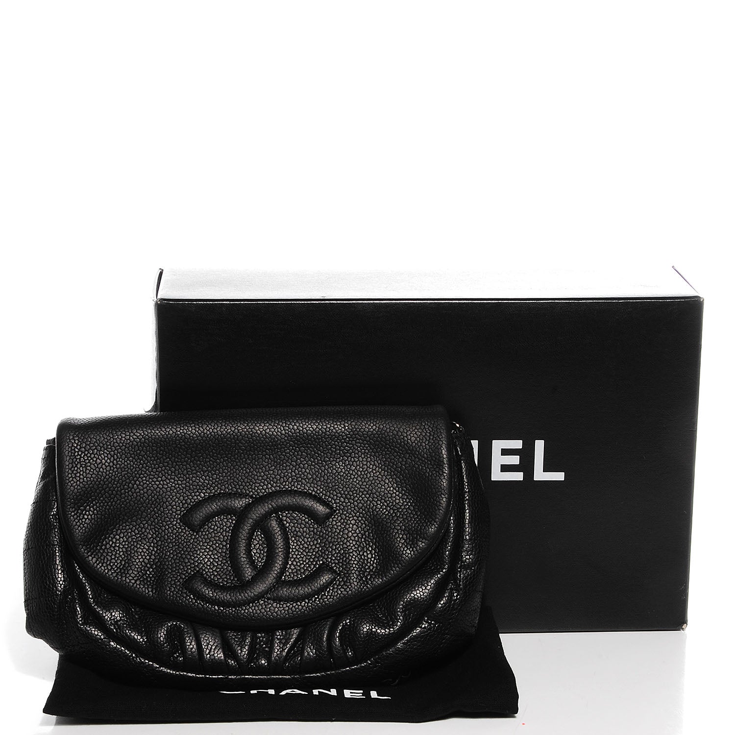 Chanel Caviar Half Moon Wallet On Chain WOC Black 5 of 11