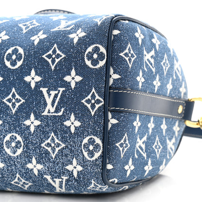 Louis Vuitton Monogram Jacquard Denim Speedy Bandouliere 25 Bleu 10 of 11