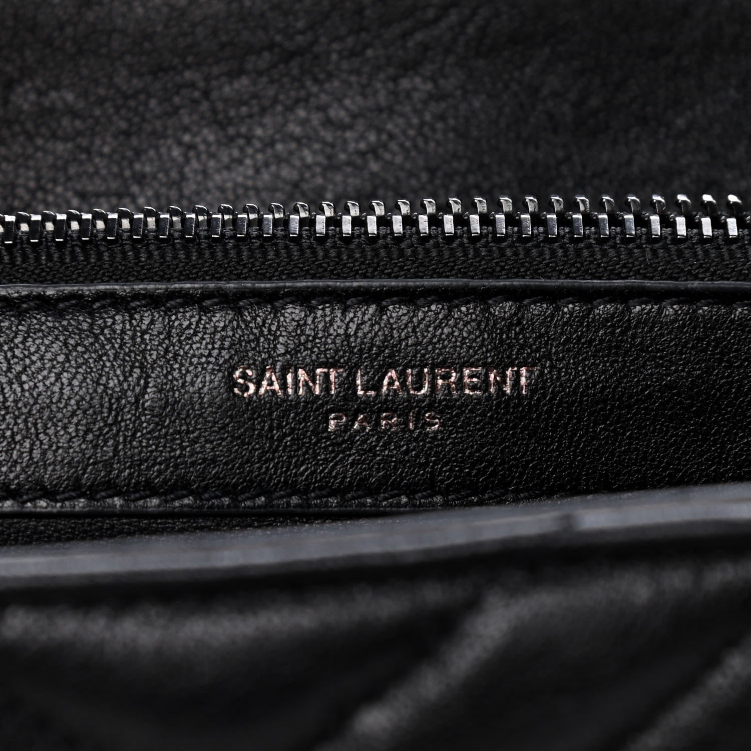 Saint Laurent Sheepskin Matelasse Chevron Monogram Monochrome Large College Satchel Black 7 of 9
