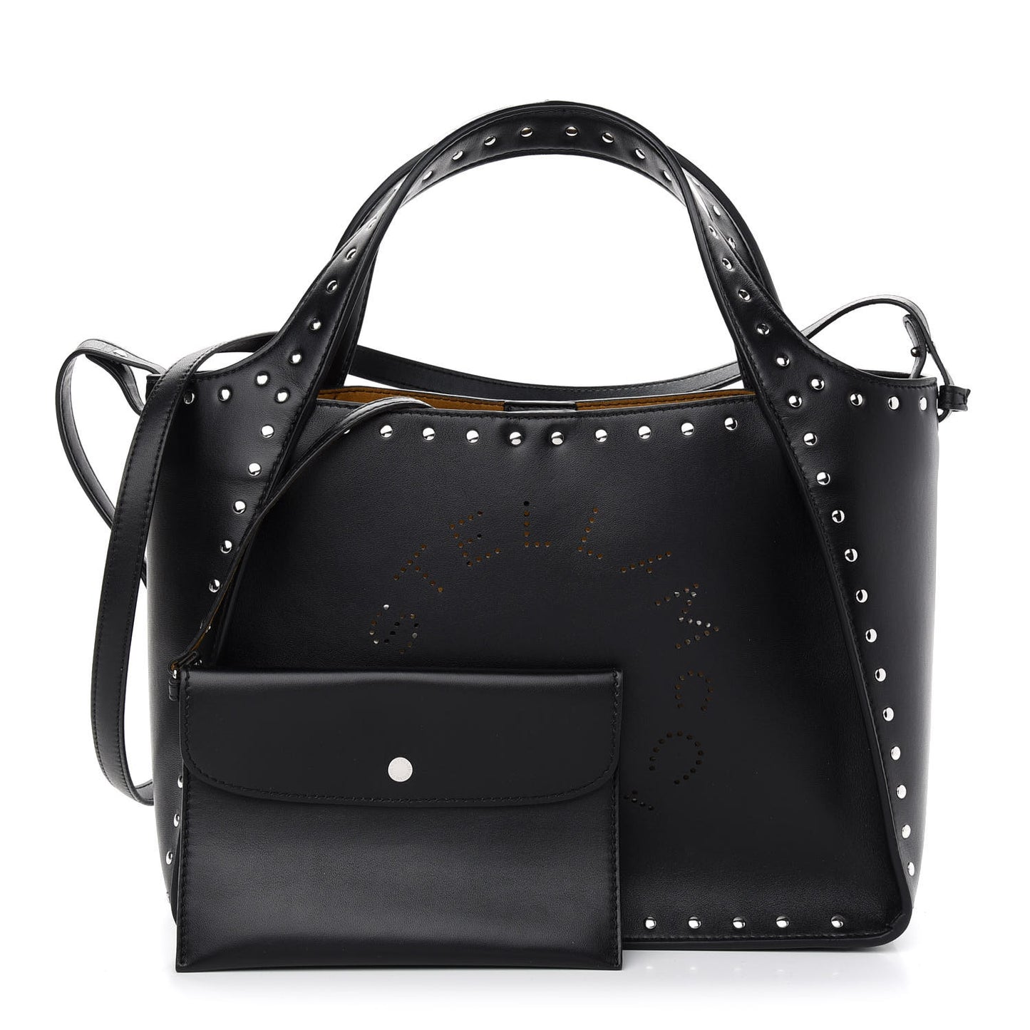 Eco Alter Nappa Studded East West Perforated Tote Black