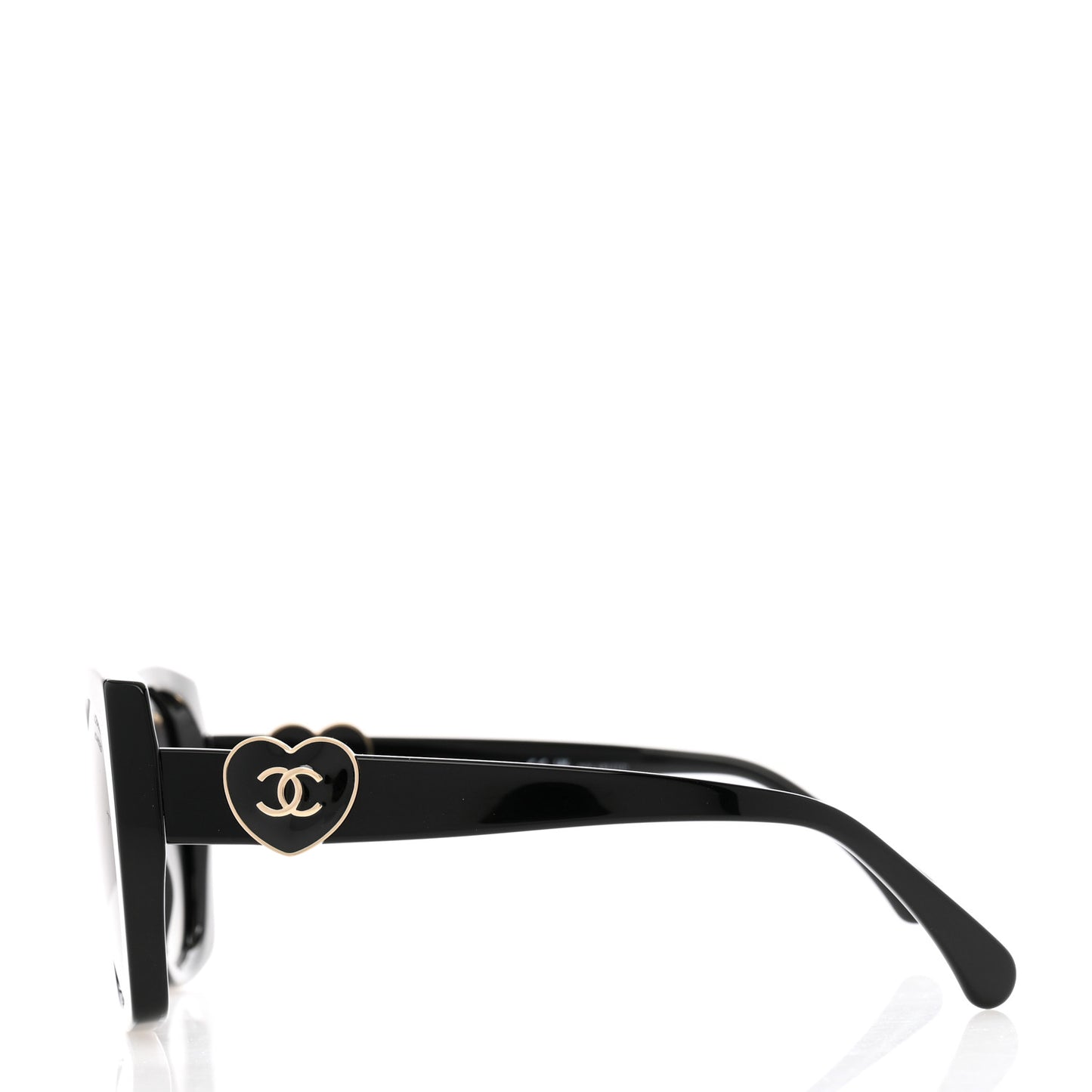 Acetate Square CC Heart Sunglasses 5519 Black