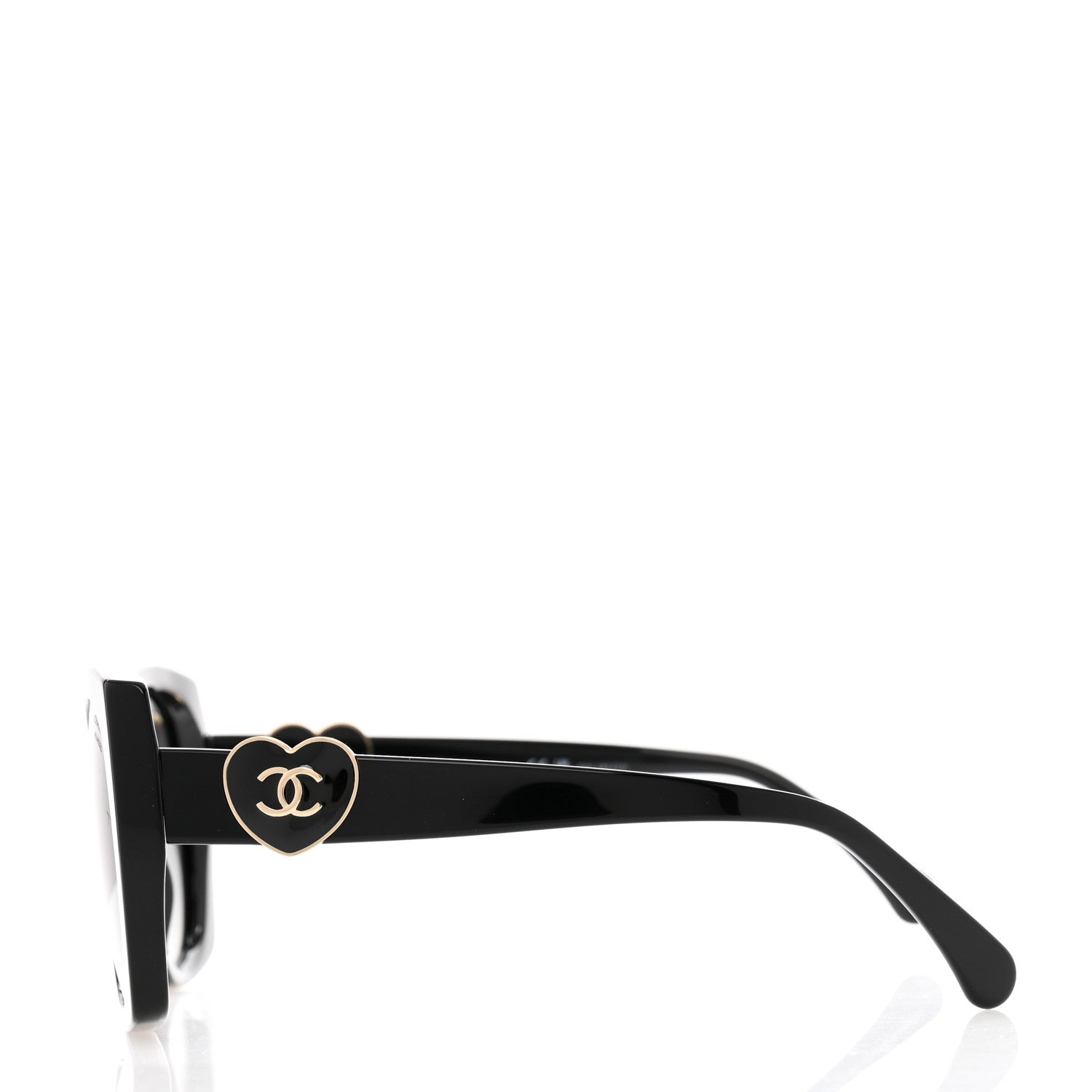 Chanel Acetate Square CC Heart Sunglasses 5519 Black 3 of 9