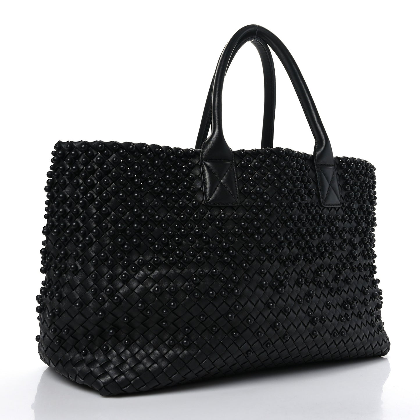 Nappa Intrecciato Beaded Medium Cabat Black