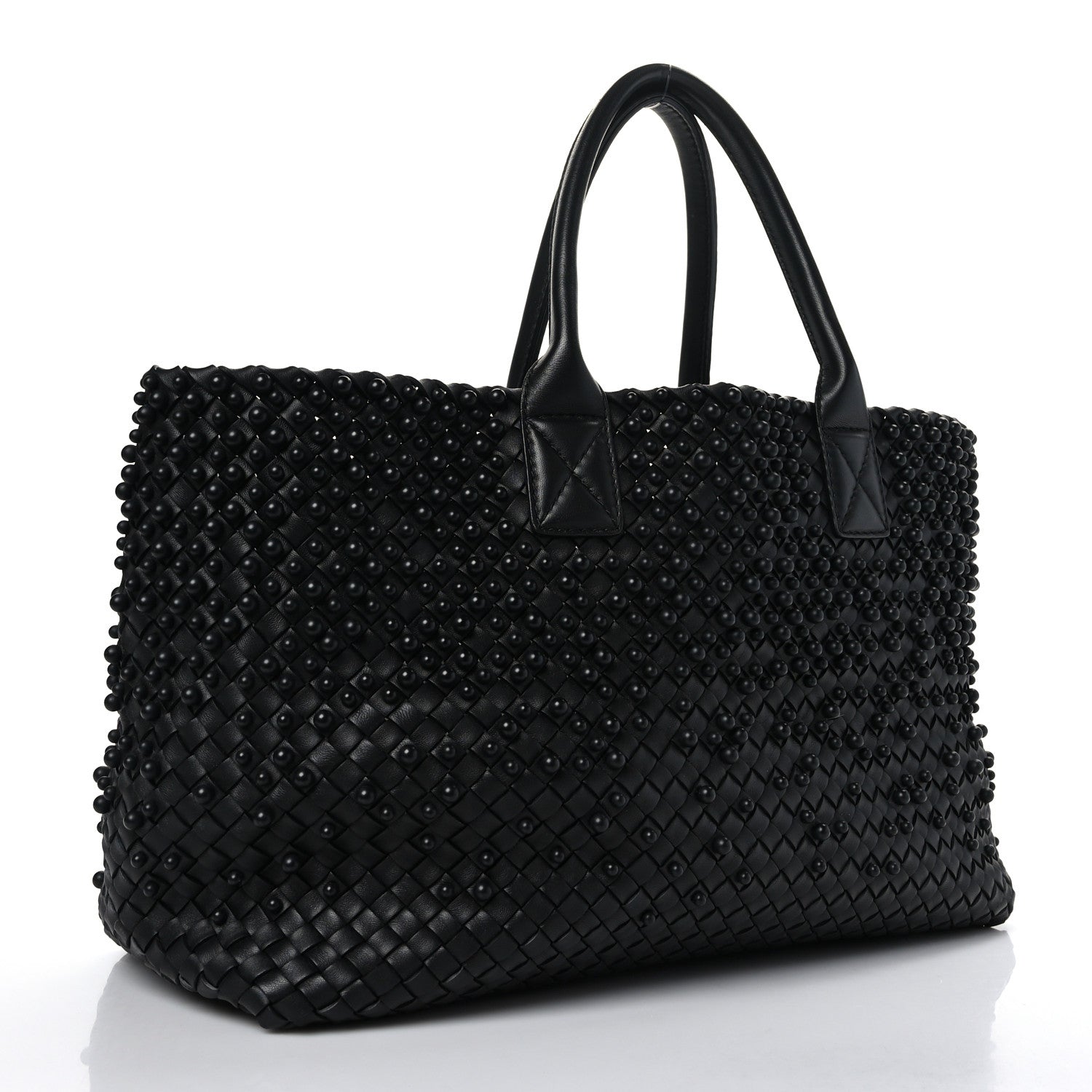 Bottega Veneta Nappa Intrecciato Beaded Medium Cabat Black 3 of 8