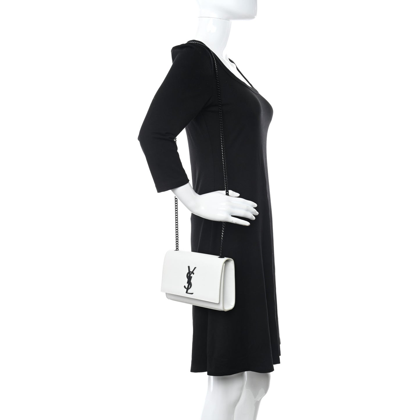Grain De Poudre Small Monogram Kate Satchel Porcellana Black