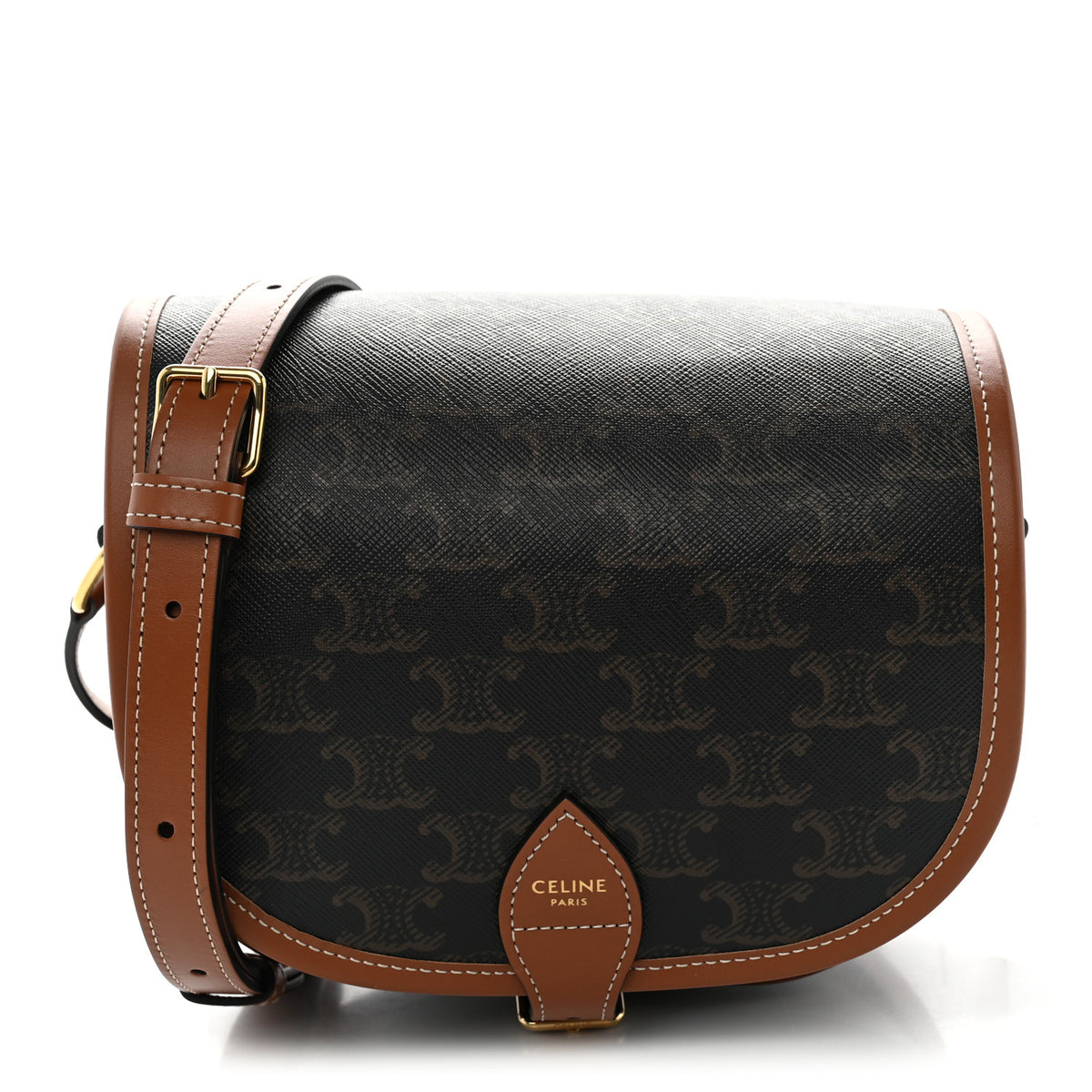 Triomphe Canvas Medium Folco Bag Tan
