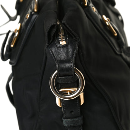 Prada Tessuto Nylon City Calfskin Shoulder Bag Black 14 of 21