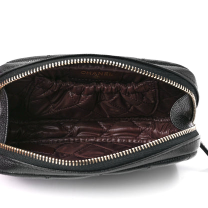 Chanel Caviar Quilted Curvy Pouch Cosmetic Case Black 5 of 12