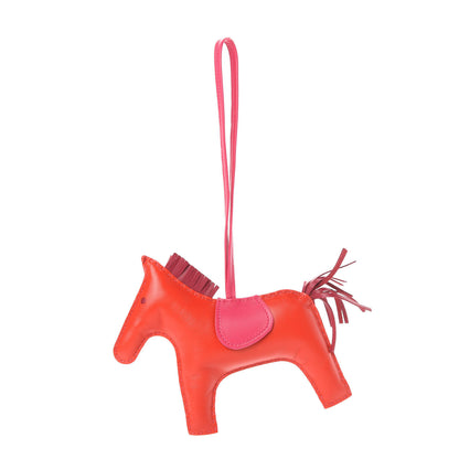 Hermes Milo Lambskin Grigri Rodeo Horse Bag Charm MM Rouge Indien Rubis Rose Mexico 1 of 5
