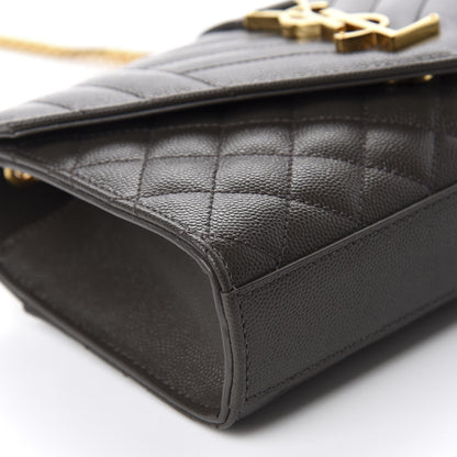 Saint Laurent Grain De Poudre Textured Mixed Matelasse Triquilt Small Monogram Satchel Pebble 6 of 10