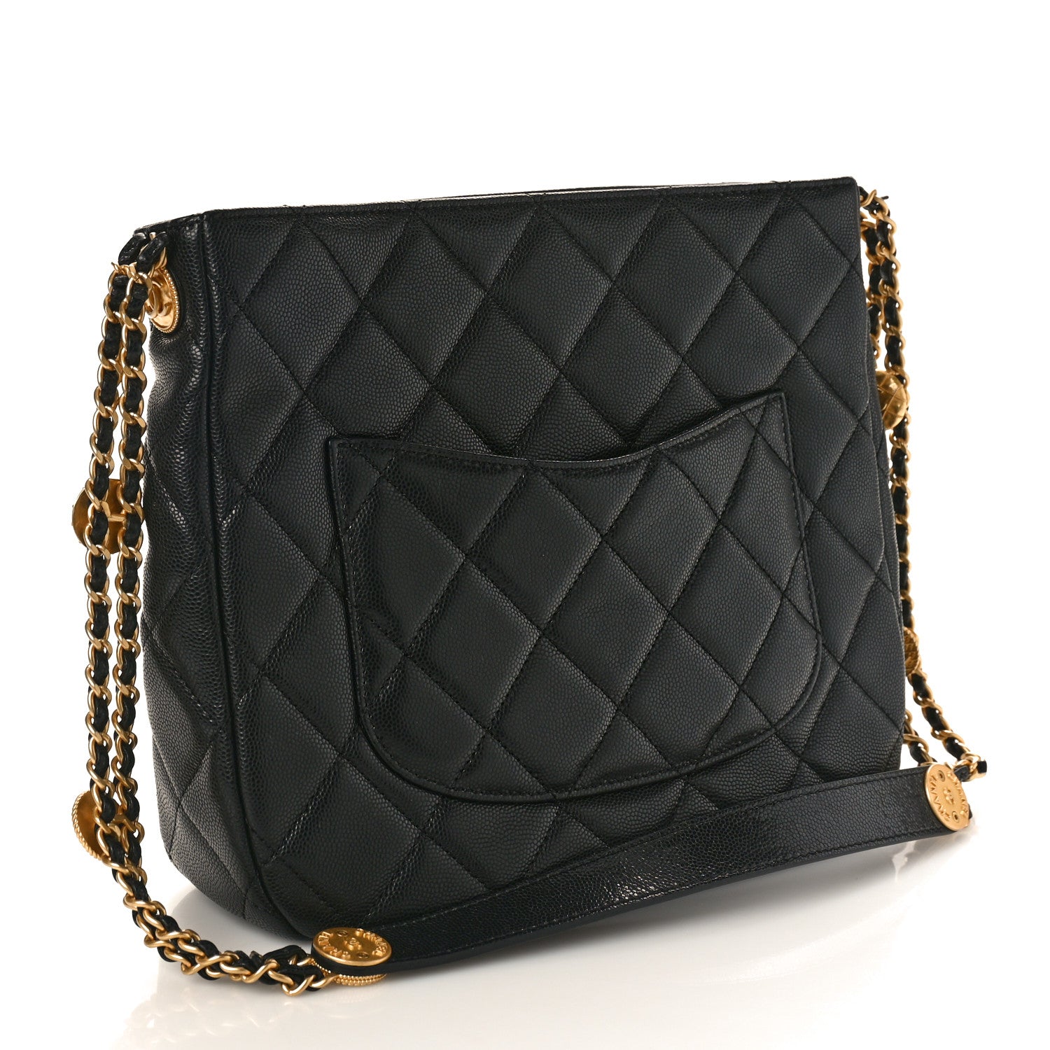 Chanel Caviar Quilted Twist Your Buttons Hobo Black 5 of 12