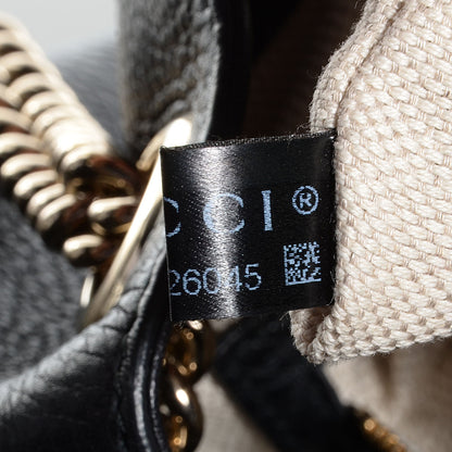 Gucci Pebbled Calfskin Large Soho Chain Shoulder Bag Black 9 of 9