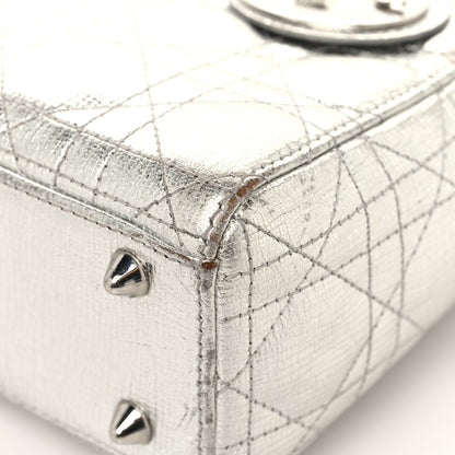 Christian Dior Metallic Grained Calfskin Cannage Small Lucky Badges My Lady Dior Silver 11 of 18