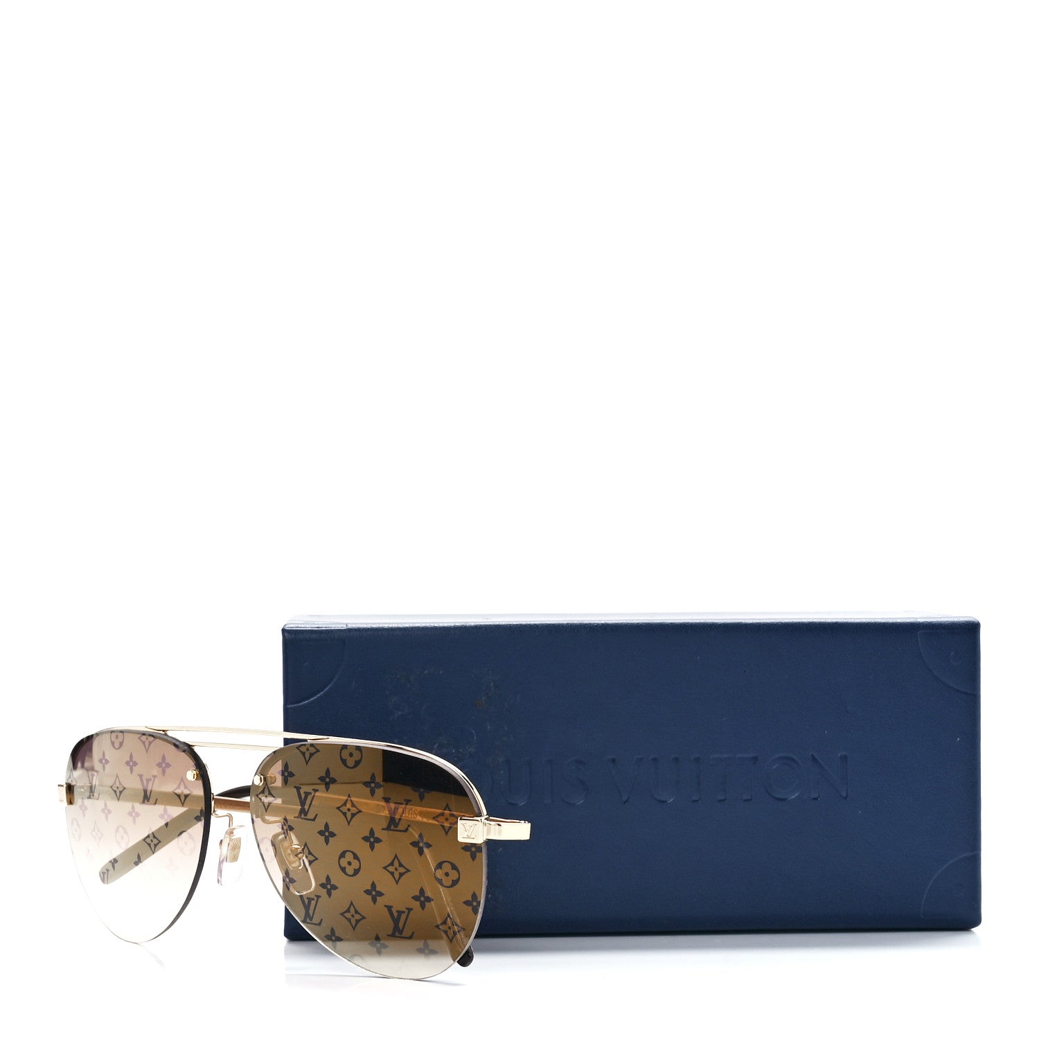 Louis Vuitton Metal Clockwise Sunglasses Z1020W Gold 1253285