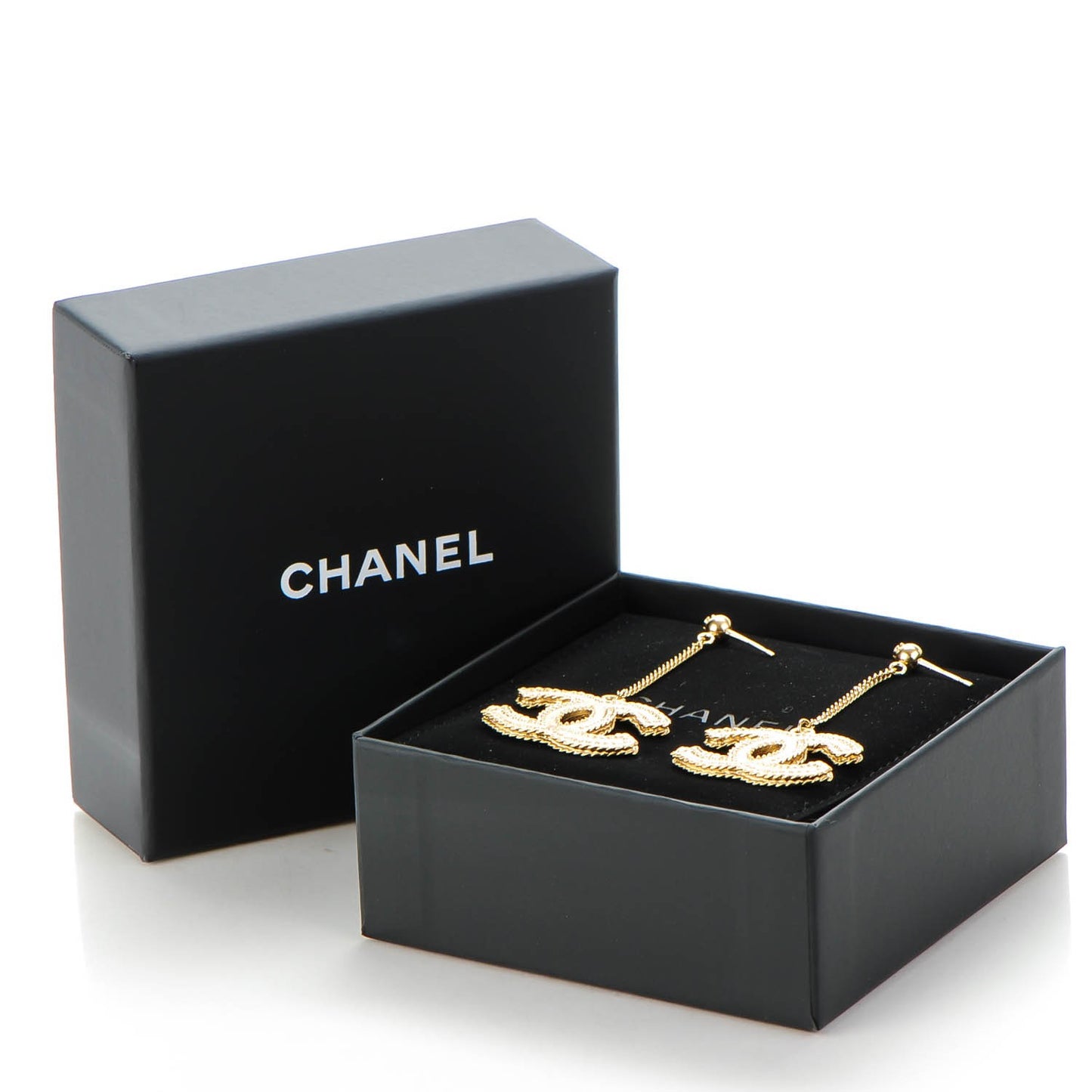 CC Drop Earrings Matte Gold