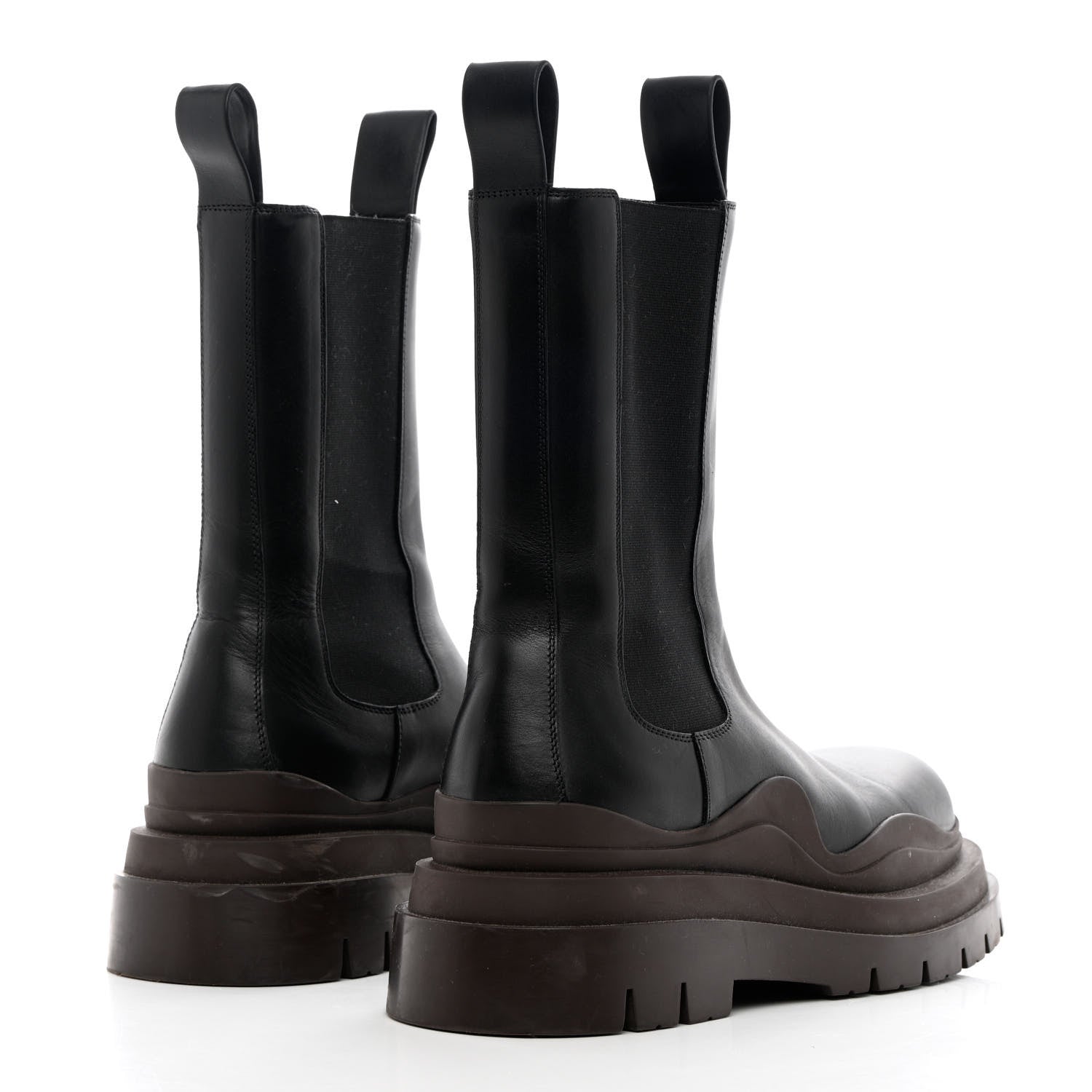 Bottega Veneta Calfskin Mens The Tire Chelsea Boots 42 Black Camping 4 of 19