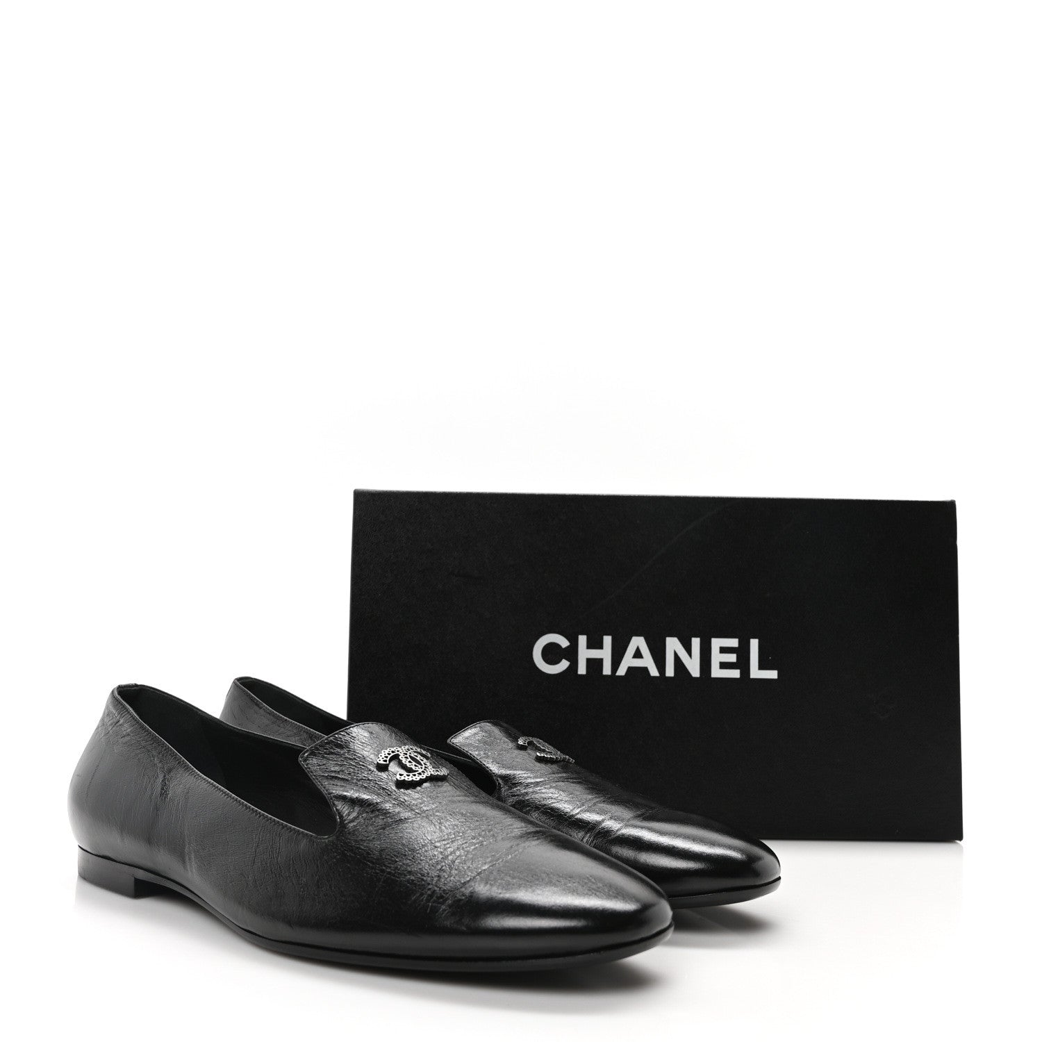 Chanel Lambskin CC Loafers 41 Black 18 of 19