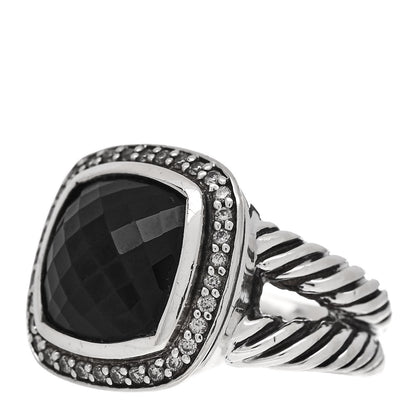 David Yurman Sterling Silver Diamond Black Onyx 11mm Albion Statement Ring 51 5.75 3 of 5