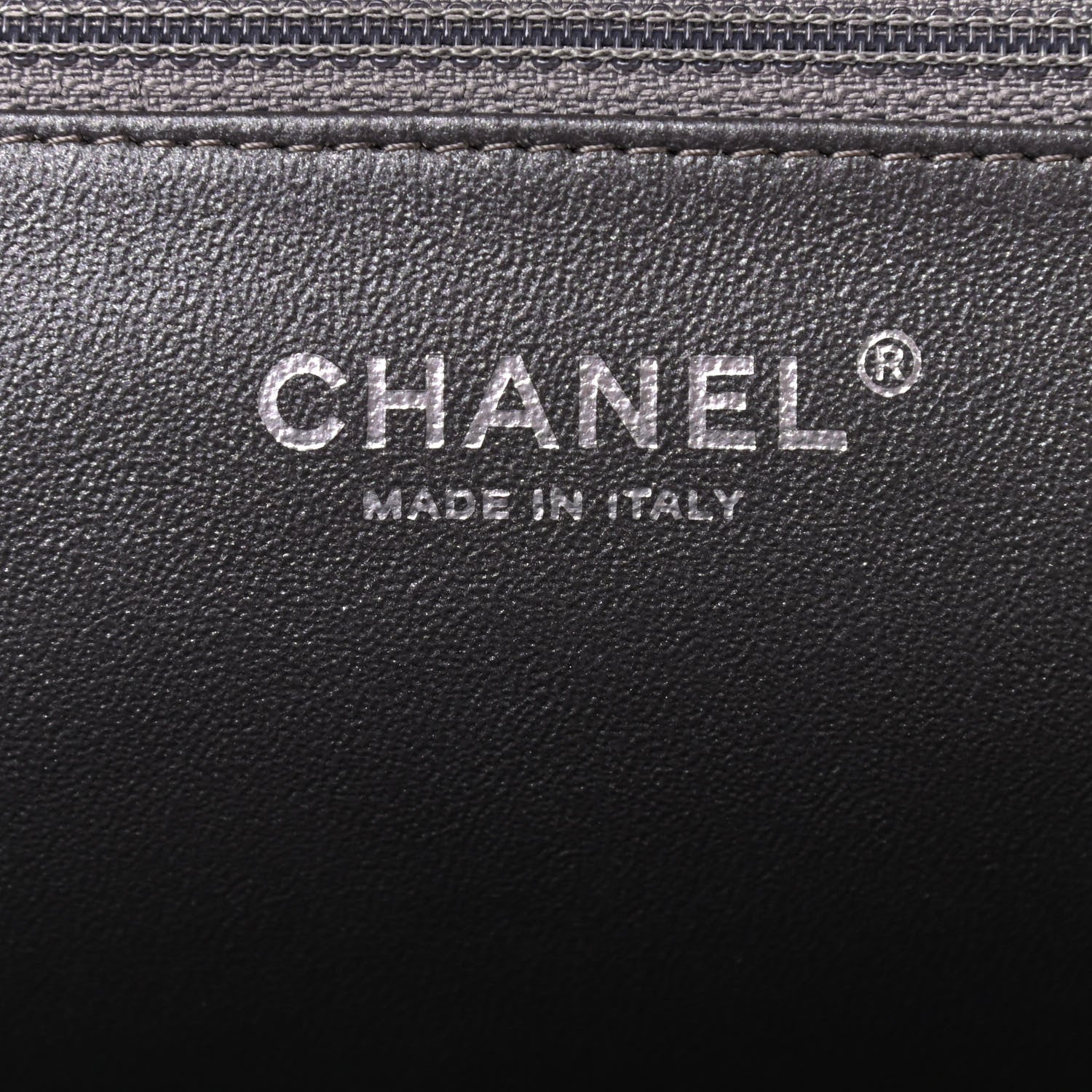Chanel Metallic Caviar Quilted Clutch Dark Silver 6 of 9