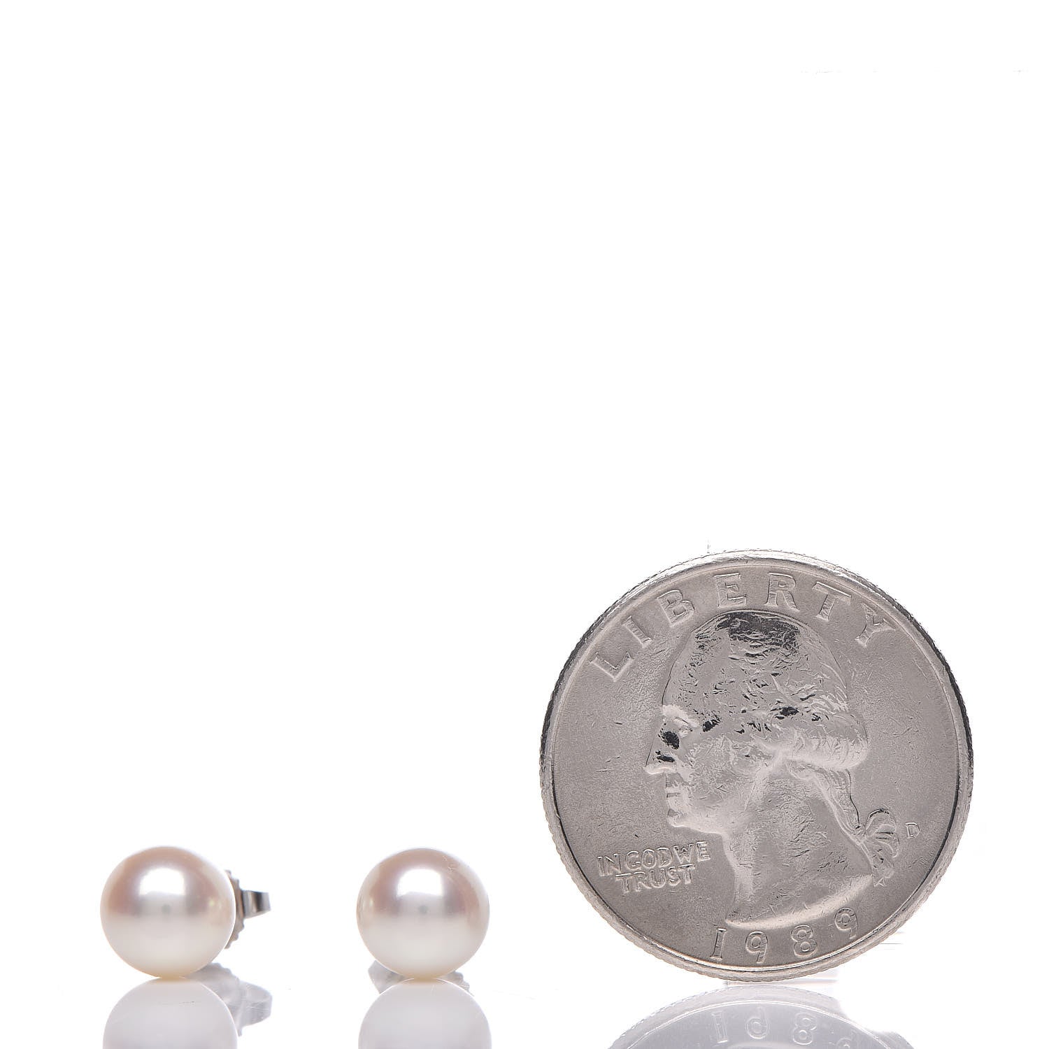 Tiffany 18K White Gold 7-7.5mm Pearl Stud Earrings 2 of 5