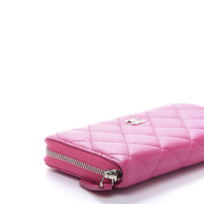 Chanel Caviar Quilted Medium Zip Around Wallet Pink 6 of 10