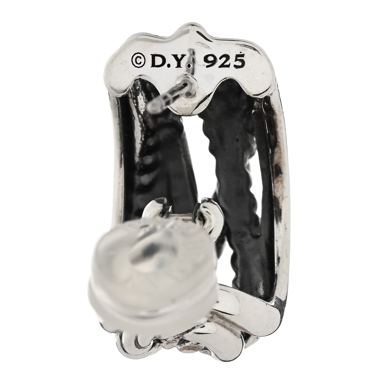 David Yurman Sterling Silver Crossover Shrimp Earrings 4 of 4
