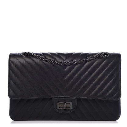 Chanel Sheepskin Chevron Quilted 2.55 Reissue 227 Flap So Black 1 of 9