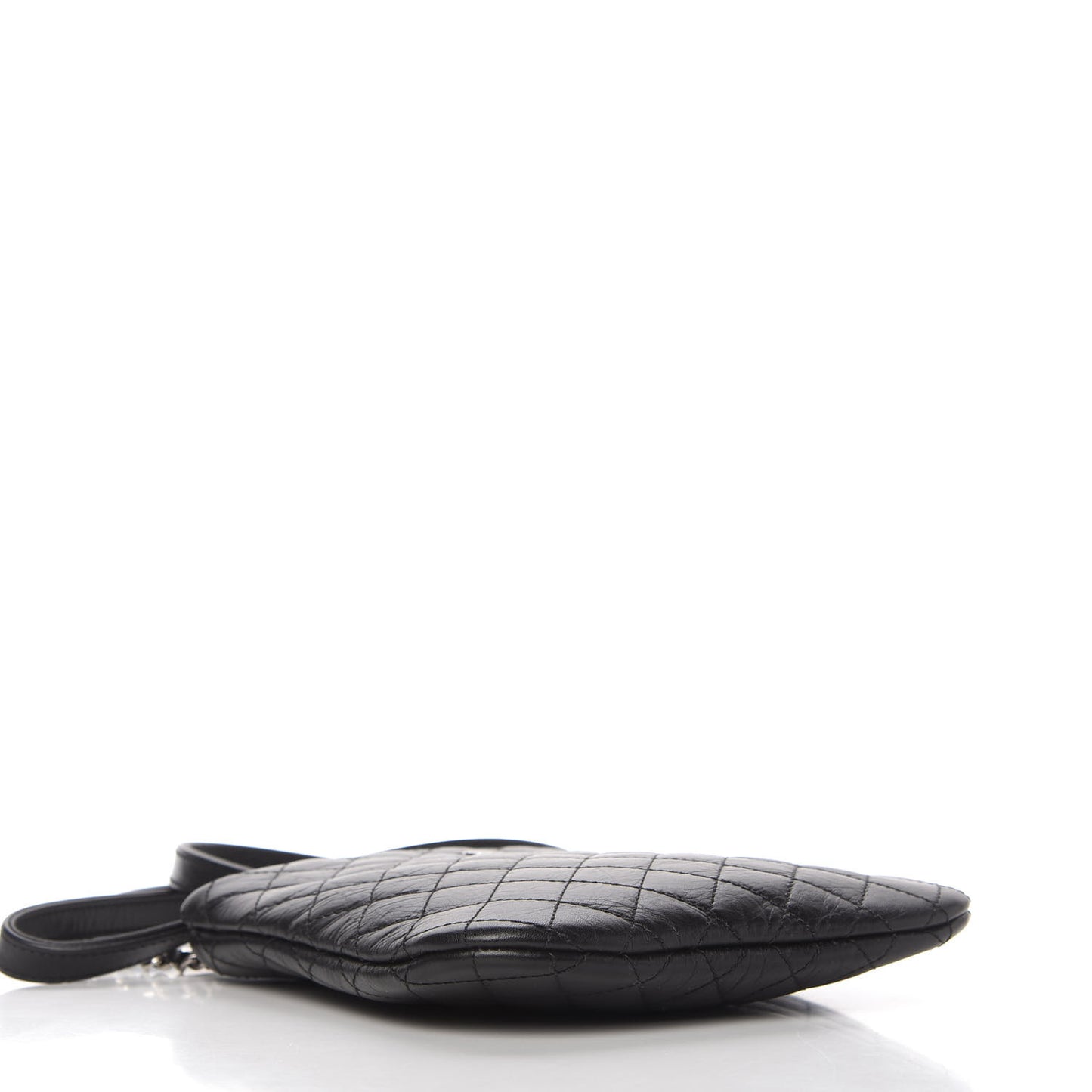 Aged Calfskin Quilted Crossbody Bag Black