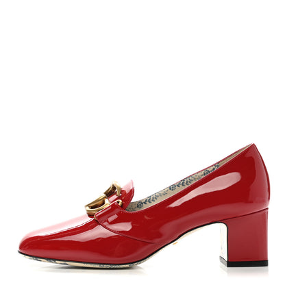 Gucci Vernice GG Victoire 55mm Loafer Pumps 38 Hibiscus Red 1 of 9